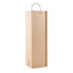 Holzkiste mit Holzdeckel, Tragekordel und Holzwolle